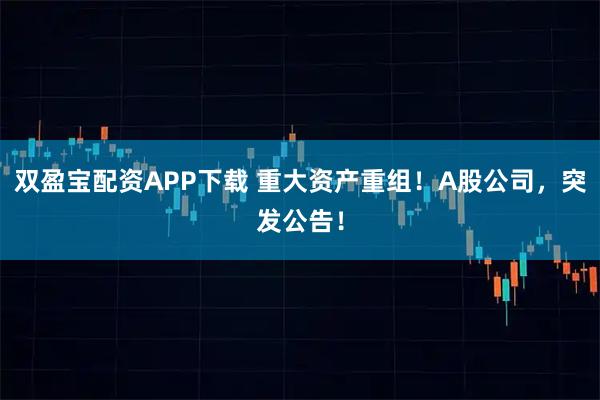 双盈宝配资APP下载 重大资产重组！A股公司，突发公告！